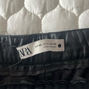 zara faux leather pants